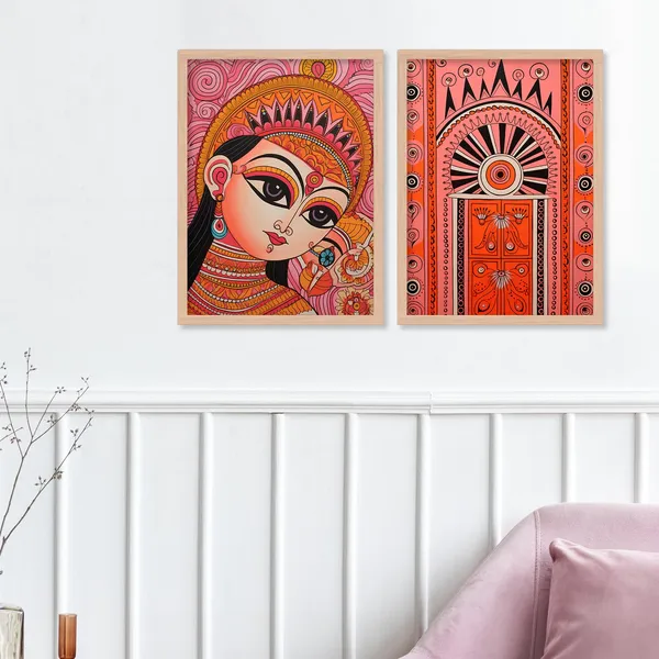 ARTELLY_Madhubani_Wall_Painting_For_Living_Room_Bedroom_Wall_Decor_Frames_-_Painting_for_Wall_Decoration_-_Traditional_Framed_Wall_Art_(Set_of_2)_(Medium,_ART_4)