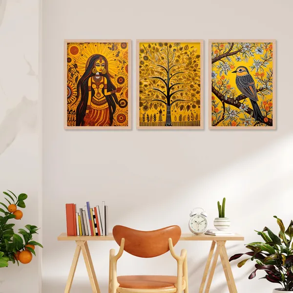 ARTELLY_Madhubani_Wall_Painting_For_Office_Wall_Decoration_-_Traditional_Theme_Wall_Art_For_Living_Room_Bedroom_Hotel_Home_Decor_(Pack_Of_3)_(Medium,_ART_9)
