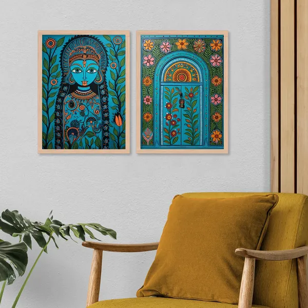 ARTELLY_Madhubani_Wall_Painting_For_Living_Room_Bedroom_Wall_Decor_Frames_-_Painting_for_Wall_Decoration_-_Traditional_Framed_Wall_Art_(Set_of_2)_(Medium,_ART_6)