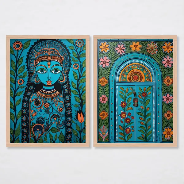 ARTELLY_Madhubani_Wall_Painting_For_Living_Room_Bedroom_Wall_Decor_Frames_-_Painting_for_Wall_Decoration_-_Traditional_Framed_Wall_Art_(Set_of_2)_(Medium,_ART_6)