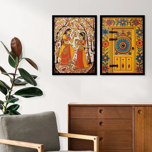 ARTELLY_Traditional_Framed_Wall_Art_Paintings_For_Wall_Decoration_-_Madhubani_Art_Painting_For_Living_Room_Bedroom_Office_Hotels_Frames_For_Wall_Decor_(Set_of_2)_(Medium,_ART_8)