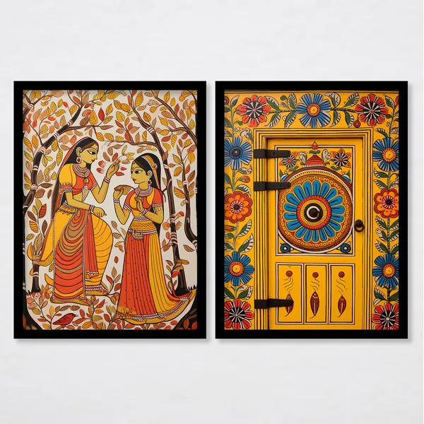ARTELLY_Traditional_Framed_Wall_Art_Paintings_For_Wall_Decoration_-_Madhubani_Art_Painting_For_Living_Room_Bedroom_Office_Hotels_Frames_For_Wall_Decor_(Set_of_2)_(Medium,_ART_8)