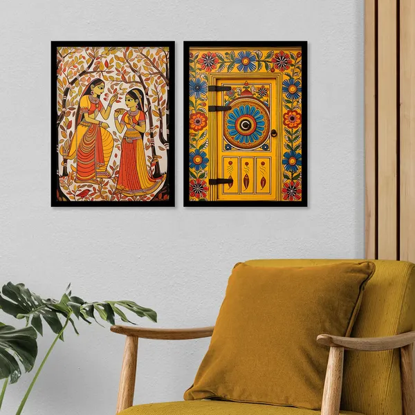 ARTELLY_Traditional_Framed_Wall_Art_Paintings_For_Wall_Decoration_-_Madhubani_Art_Painting_For_Living_Room_Bedroom_Office_Hotels_Frames_For_Wall_Decor_(Set_of_2)_(Medium,_ART_8)