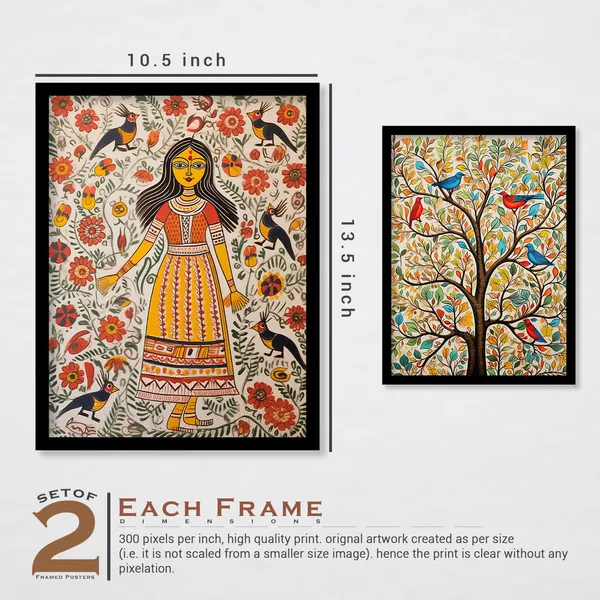 ARTELLY_Traditional_Framed_Wall_Art_Paintings_For_Wall_Decoration_-_Madhubani_Art_Painting_For_Living_Room_Bedroom_Office_Hotels_Frames_For_Wall_Decor_(Set_of_2)_(Medium,_ART_9)