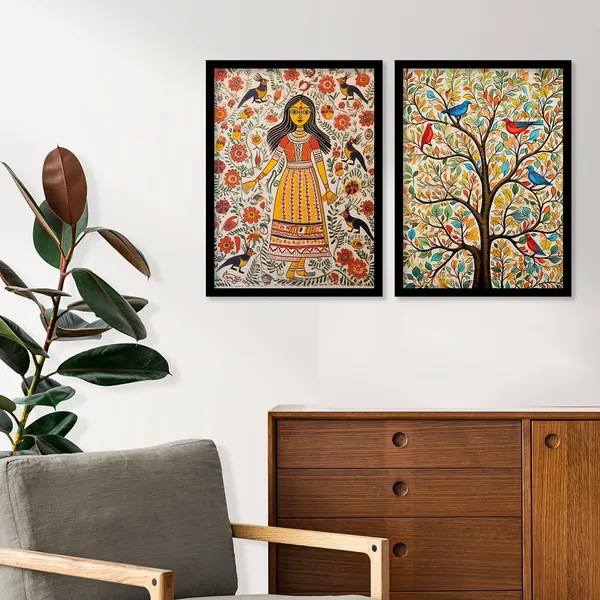 ARTELLY_Traditional_Framed_Wall_Art_Paintings_For_Wall_Decoration_-_Madhubani_Art_Painting_For_Living_Room_Bedroom_Office_Hotels_Frames_For_Wall_Decor_(Set_of_2)_(Medium,_ART_9)
