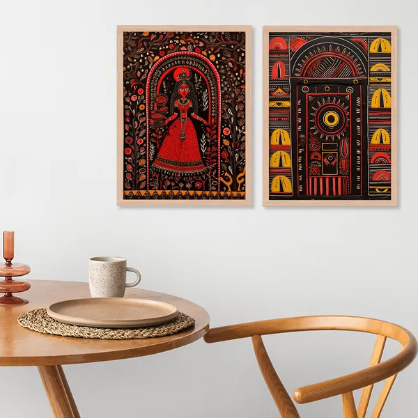 ARTELLY_Madhubani_Wall_Painting_For_Living_Room_Bedroom_Wall_Decor_Frames_-_Painting_for_Wall_Decoration_-_Traditional_Framed_Wall_Art_(Set_of_2)_(Medium,_ART_7)