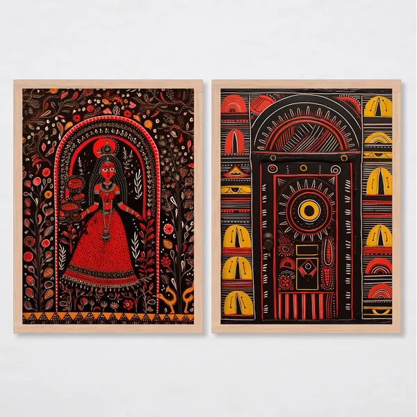 ARTELLY_Madhubani_Wall_Painting_For_Living_Room_Bedroom_Wall_Decor_Frames_-_Painting_for_Wall_Decoration_-_Traditional_Framed_Wall_Art_(Set_of_2)_(Medium,_ART_7)