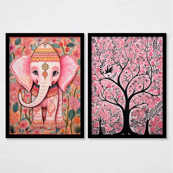 ARTELLY_Traditional_Framed_Wall_Art_Paintings_For_Wall_Decoration_-_Madhubani_Art_Painting_For_Living_Room_Bedroom_Office_Hotels_Frames_For_Wall_Decor_(Set_of_2)_(Medium,_ART_10)