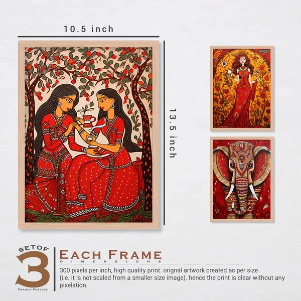 ARTELLY_Madhubani_Wall_Painting_For_Office_Wall_Decoration_-_Traditional_Theme_Wall_Art_For_Living_Room_Bedroom_Hotel_Home_Decor_(Pack_Of_3)_(Medium,_ART_2)