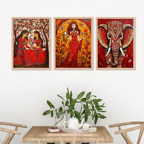 ARTELLY_Madhubani_Wall_Painting_For_Office_Wall_Decoration_-_Traditional_Theme_Wall_Art_For_Living_Room_Bedroom_Hotel_Home_Decor_(Pack_Of_3)_(Medium,_ART_2)