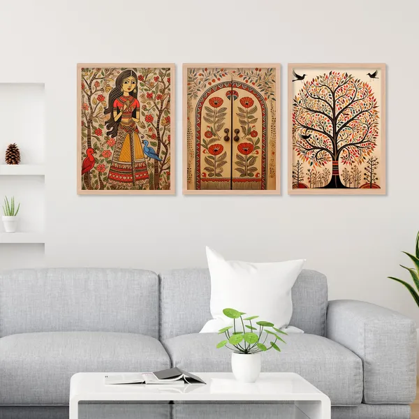 ARTELLY_Madhubani_Wall_Painting_For_Office_Wall_Decoration_-_Traditional_Theme_Wall_Art_For_Living_Room_Bedroom_Hotel_Home_Decor_(Pack_Of_3)_(Medium,_ART_3)
