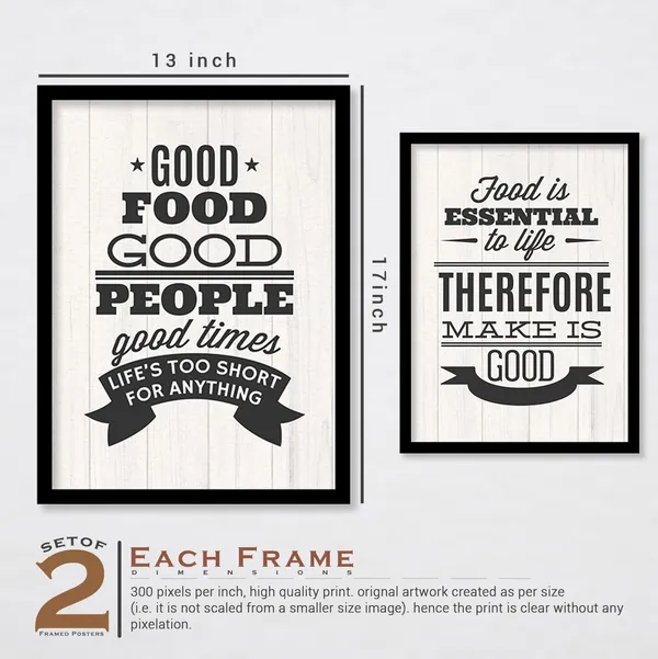 ARTELLY_Food_Quotes_Wall_Frames_Restaurant_Posters_for_Wall_-_Kitchen_posters_framed_-_Kitchen_Quotes_Wall_Decor_–_Dining_Room_Quotes_Paintings_Home_Decoration_(Set_of_4)_(Large,_2)