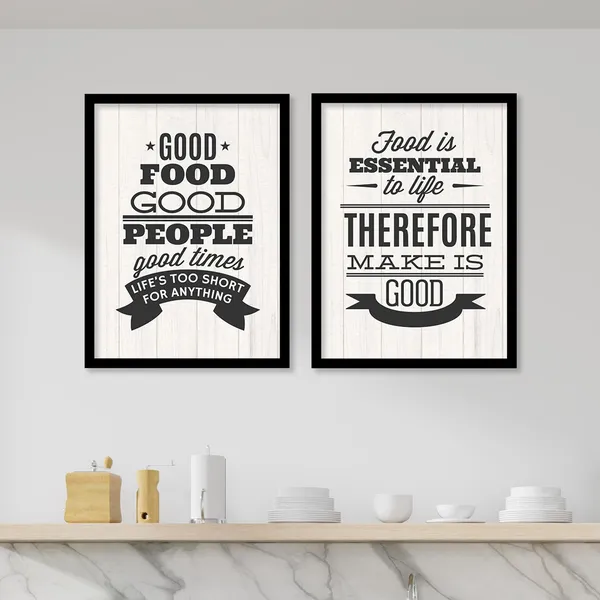 ARTELLY_Food_Quotes_Wall_Frames_Restaurant_Posters_for_Wall_-_Kitchen_posters_framed_-_Kitchen_Quotes_Wall_Decor_–_Dining_Room_Quotes_Paintings_Home_Decoration_(Set_of_4)_(Large,_2)