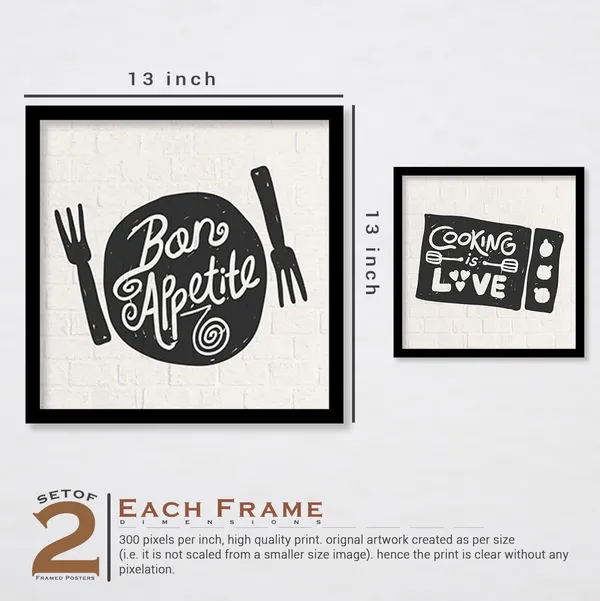 ARTELLY_Food_Quotes_Wall_Frames_Restaurant_Posters_for_Wall_-_Kitchen_posters_framed_-_Kitchen_Quotes_Wall_Decor_–_Dining_Room_Quotes_Paintings_Home_Decoration_(Set_of_4)_(Large,_2)