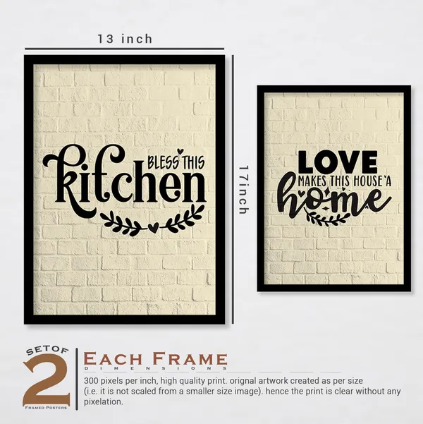 ARTELLY_Food_Quotes_Wall_Frames_Restaurant_Posters_for_Wall_-_Kitchen_posters_framed_-_Kitchen_Quotes_Wall_Decor_–_Dining_Room_Quotes_Paintings_Home_Decoration_(Set_of_4)_(Large,_9)