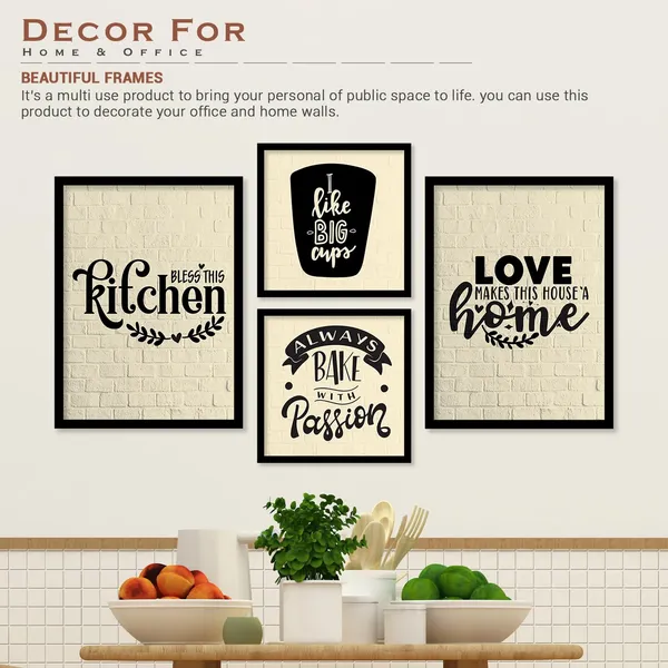 ARTELLY_Food_Quotes_Wall_Frames_Restaurant_Posters_for_Wall_-_Kitchen_posters_framed_-_Kitchen_Quotes_Wall_Decor_–_Dining_Room_Quotes_Paintings_Home_Decoration_(Set_of_4)_(Large,_9)