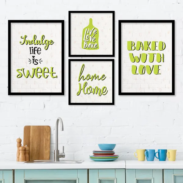 ARTELLY_Food_Quotes_Wall_Frames_Restaurant_Posters_for_Wall_-_Kitchen_posters_framed_-_Kitchen_Quotes_Wall_Decor_–_Dining_Room_Quotes_Paintings_Home_Decoration_(Set_of_4)_(Large,_5)
