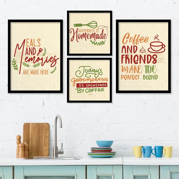 ARTELLY_Food_Quotes_Wall_Frames_Restaurant_Posters_for_Wall_-_Kitchen_posters_framed_-_Kitchen_Quotes_Wall_Decor_–_Dining_Room_Quotes_Paintings_Home_Decoration_(Set_of_4)_(Large,_12)