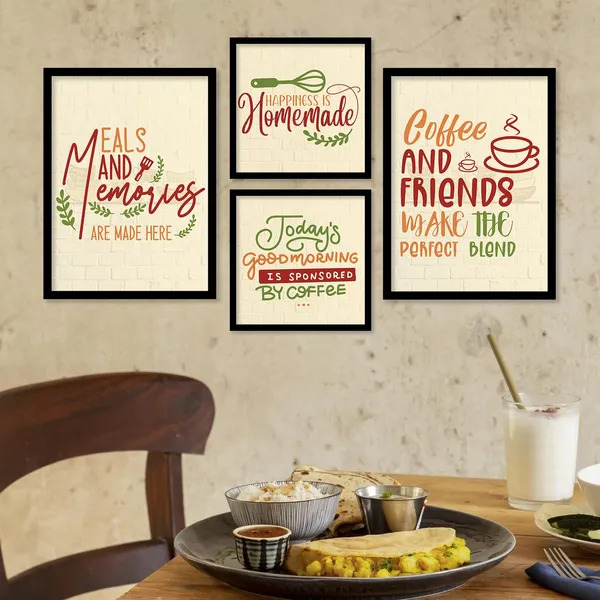 ARTELLY_Food_Quotes_Wall_Frames_Restaurant_Posters_for_Wall_-_Kitchen_posters_framed_-_Kitchen_Quotes_Wall_Decor_–_Dining_Room_Quotes_Paintings_Home_Decoration_(Set_of_4)_(Large,_12)