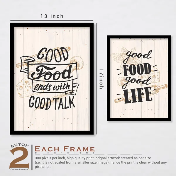 ARTELLY_Food_Quotes_Wall_Frames_Restaurant_Posters_for_Wall_-_Kitchen_posters_framed_-_Kitchen_Quotes_Wall_Decor_–_Dining_Room_Quotes_Paintings_Home_Decoration_(Set_of_4)_(Large,_3)