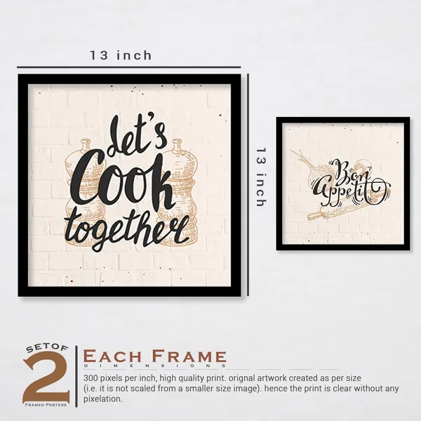 ARTELLY_Food_Quotes_Wall_Frames_Restaurant_Posters_for_Wall_-_Kitchen_posters_framed_-_Kitchen_Quotes_Wall_Decor_–_Dining_Room_Quotes_Paintings_Home_Decoration_(Set_of_4)_(Large,_3)