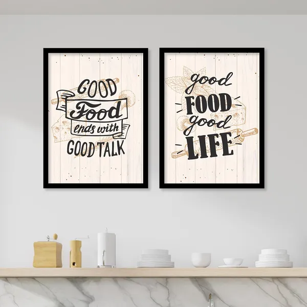ARTELLY_Food_Quotes_Wall_Frames_Restaurant_Posters_for_Wall_-_Kitchen_posters_framed_-_Kitchen_Quotes_Wall_Decor_–_Dining_Room_Quotes_Paintings_Home_Decoration_(Set_of_4)_(Large,_3)