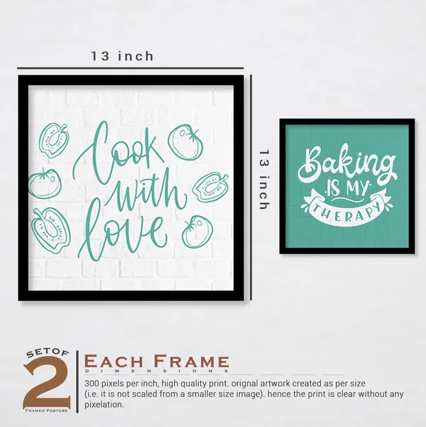 ARTELLY_Food_Quotes_Wall_Frames_Restaurant_Posters_for_Wall_-_Kitchen_posters_framed_-_Kitchen_Quotes_Wall_Decor_–_Dining_Room_Quotes_Paintings_Home_Decoration_(Set_of_4)_(Large,_10)