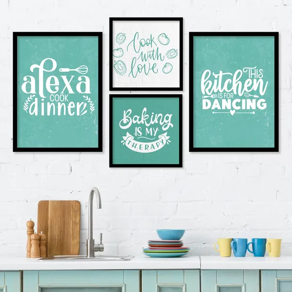 ARTELLY_Food_Quotes_Wall_Frames_Restaurant_Posters_for_Wall_-_Kitchen_posters_framed_-_Kitchen_Quotes_Wall_Decor_–_Dining_Room_Quotes_Paintings_Home_Decoration_(Set_of_4)_(Large,_10)