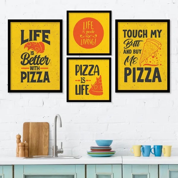 ARTELLY_Food_Quotes_Wall_Frames_Restaurant_Posters_for_Wall_-_Kitchen_posters_framed_-_Kitchen_Quotes_Wall_Decor_–_Dining_Room_Quotes_Paintings_Home_Decoration_(Set_of_4)_(Large,_13)