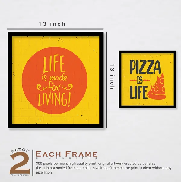 ARTELLY_Food_Quotes_Wall_Frames_Restaurant_Posters_for_Wall_-_Kitchen_posters_framed_-_Kitchen_Quotes_Wall_Decor_–_Dining_Room_Quotes_Paintings_Home_Decoration_(Set_of_4)_(Large,_13)