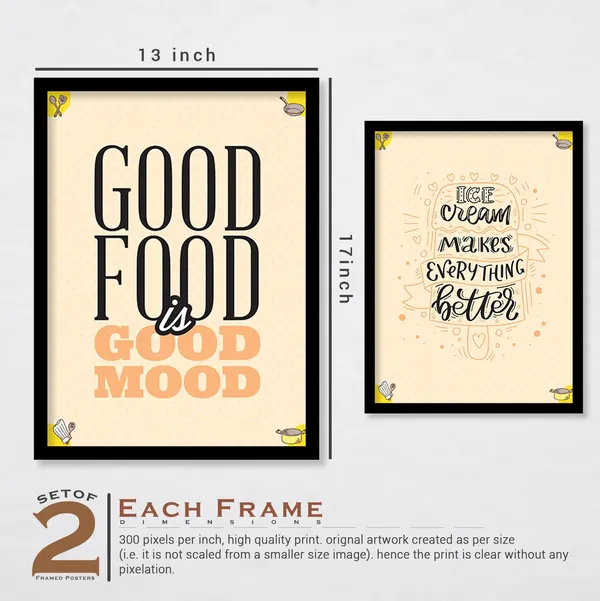 ARTELLY_Food_Quotes_Wall_Frames_Restaurant_Posters_for_Wall_-_Kitchen_posters_framed_-_Kitchen_Quotes_Wall_Decor_–_Dining_Room_Quotes_Paintings_Home_Decoration_(Set_of_4)_(Large,_1)