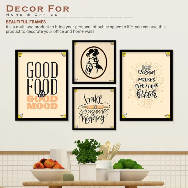 ARTELLY_Food_Quotes_Wall_Frames_Restaurant_Posters_for_Wall_-_Kitchen_posters_framed_-_Kitchen_Quotes_Wall_Decor_–_Dining_Room_Quotes_Paintings_Home_Decoration_(Set_of_4)_(Large,_1)