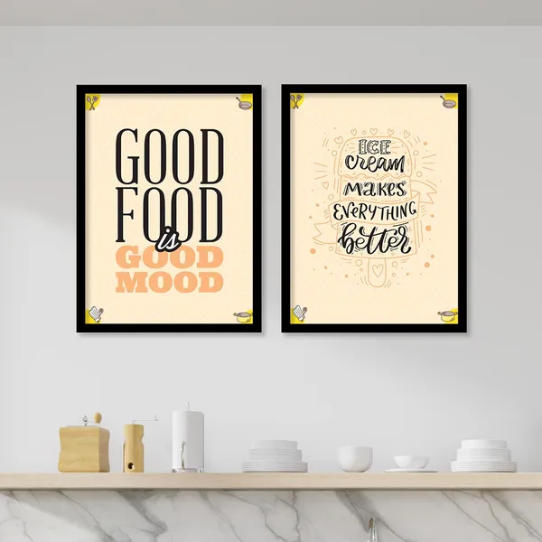 ARTELLY_Food_Quotes_Wall_Frames_Restaurant_Posters_for_Wall_-_Kitchen_posters_framed_-_Kitchen_Quotes_Wall_Decor_–_Dining_Room_Quotes_Paintings_Home_Decoration_(Set_of_4)_(Large,_1)