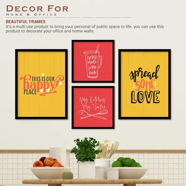 ARTELLY_Food_Quotes_Wall_Frames_Restaurant_Posters_for_Wall_-_Kitchen_posters_framed_-_Kitchen_Quotes_Wall_Decor_–_Dining_Room_Quotes_Paintings_Home_Decoration_(Set_of_4)_(Large,_8)