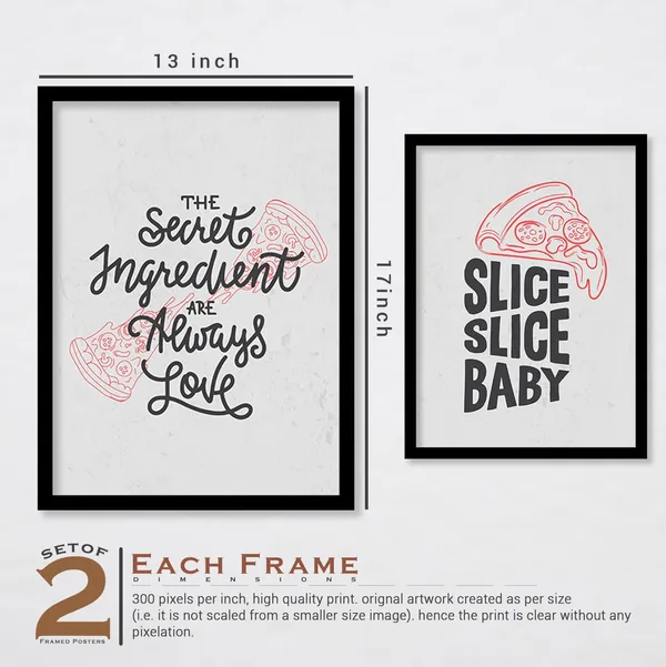ARTELLY_Food_Quotes_Wall_Frames_Restaurant_Posters_for_Wall_-_Kitchen_posters_framed_-_Kitchen_Quotes_Wall_Decor_–_Dining_Room_Quotes_Paintings_Home_Decoration_(Set_of_4)_(Large,_14)