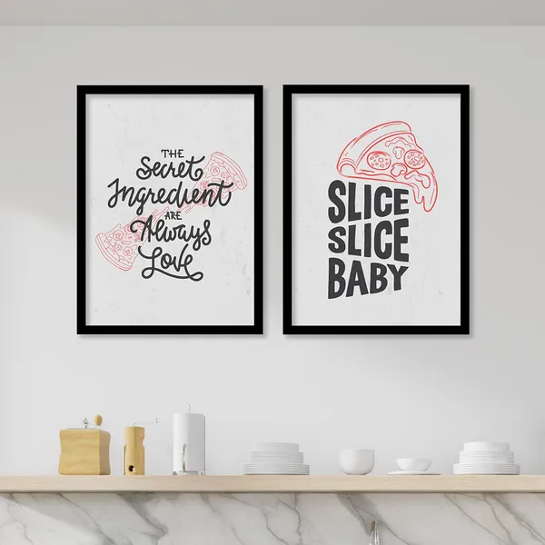 ARTELLY_Food_Quotes_Wall_Frames_Restaurant_Posters_for_Wall_-_Kitchen_posters_framed_-_Kitchen_Quotes_Wall_Decor_–_Dining_Room_Quotes_Paintings_Home_Decoration_(Set_of_4)_(Large,_14)