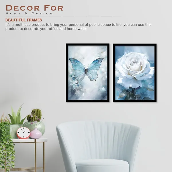 ARTELLY_Aesthetic_Butterfly_Rose_Framed_Wall_Art_Paintings_For_Living_Room_Bedroom,_Paintings_For_Wall_Decoration_-_Decorative_Poster_Frames_For_Bedroom_Home_Decor_items_(Set_of_2)_(Medium,_Modern_Art_9)