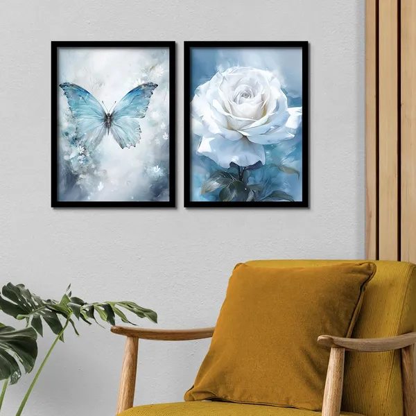 ARTELLY_Aesthetic_Butterfly_Rose_Framed_Wall_Art_Paintings_For_Living_Room_Bedroom,_Paintings_For_Wall_Decoration_-_Decorative_Poster_Frames_For_Bedroom_Home_Decor_items_(Set_of_2)_(Medium,_Modern_Art_9)