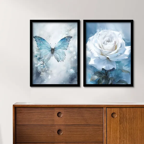 ARTELLY_Aesthetic_Butterfly_Rose_Framed_Wall_Art_Paintings_For_Living_Room_Bedroom,_Paintings_For_Wall_Decoration_-_Decorative_Poster_Frames_For_Bedroom_Home_Decor_items_(Set_of_2)_(Medium,_Modern_Art_9)