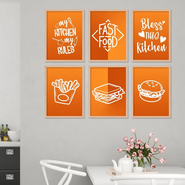 ARTELLY_Restaurant_Quotes_Framed_Posters_for_Kitchen_Cafe_Wall_Decoration_-_Food_Posters_with_Frame_for_Restaurant_Wall_Decor_(Set_of_6)_(10x13_inch,_kicha_2)