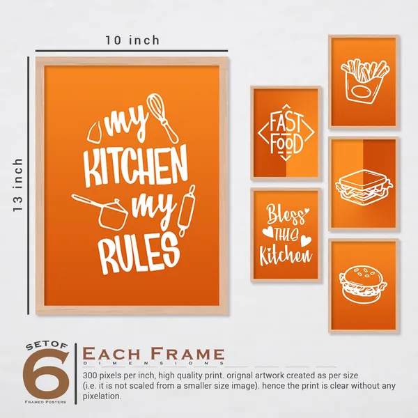 ARTELLY_Restaurant_Quotes_Framed_Posters_for_Kitchen_Cafe_Wall_Decoration_-_Food_Posters_with_Frame_for_Restaurant_Wall_Decor_(Set_of_6)_(10x13_inch,_kicha_2)