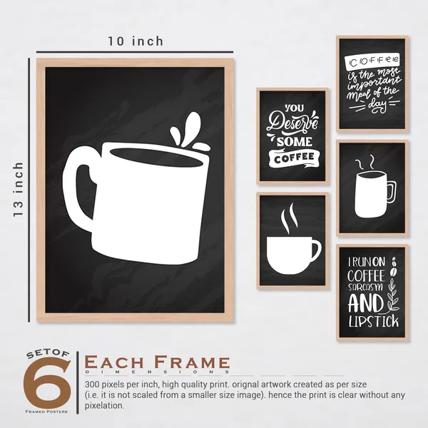 ARTELLY_Restaurant_Quotes_Framed_Posters_for_Kitchen_Cafe_Wall_Decoration_-_Food_Posters_with_Frame_for_Restaurant_Wall_Decor_(Set_of_6)_(10x13_inch,_kicha_5)