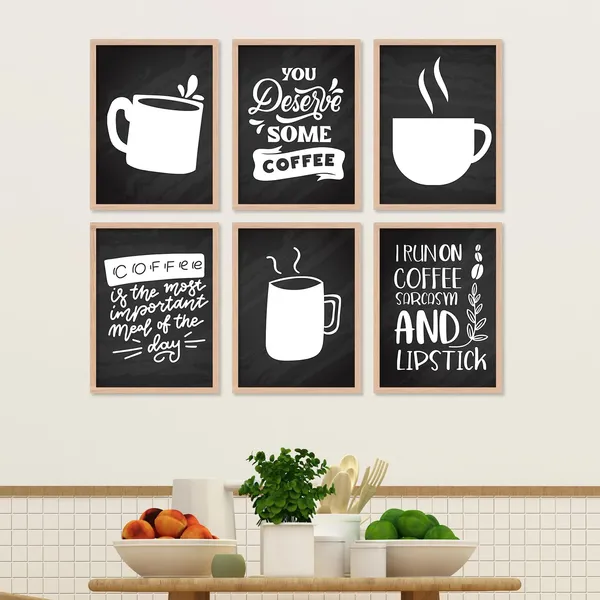ARTELLY_Restaurant_Quotes_Framed_Posters_for_Kitchen_Cafe_Wall_Decoration_-_Food_Posters_with_Frame_for_Restaurant_Wall_Decor_(Set_of_6)_(10x13_inch,_kicha_5)