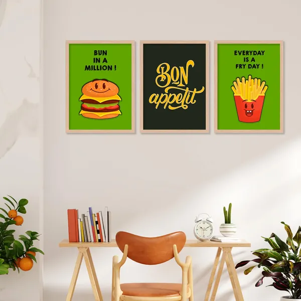 ARTELLY_Kitchen_Posters_for_Wall_-_Kitchen_posters_framed_-_Dining_quotes_wall_frames_-_Posters_for_kitchen_quotes_decor_-_Food_quotes_wall_hanging_(Set_of_3)_(13x17_inch,_Kicha_14)