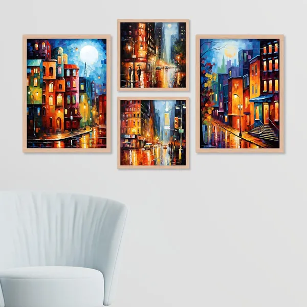 ARTELLY_Painting_For_Wall_Decoration_-_Wall_Painting_For_Living_Room_-_Aesthetic_Poster_Frames_Bedroom_Office_Wall_Decor_Framed_(Set_of_4)_(Large,_Modern_Art_3)