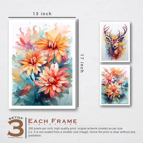 ARTELLY_Framed_Painting_For_Wall_Decoration_-_Wall_Painting_For_Living_Room_Bedroom_-_Frames_For_Wall_Decor_(Set_of_3,_White)_(Large_(13x17inch),_ART_1)