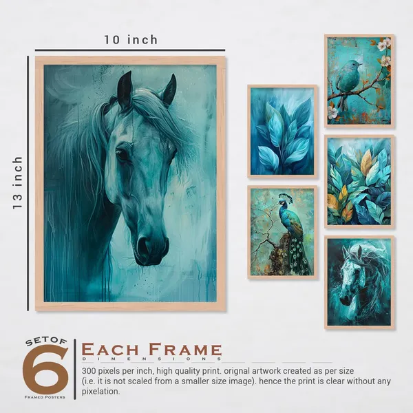 ARTELLY_Wall_Painting_For_Living_Room_Bedroom_Wall_Frames_For_Office_Decor_-_Horse_Peacock_Luxury_Painting_For_Wall_Decoration_(Medium_(10x13inch),_ART_3)