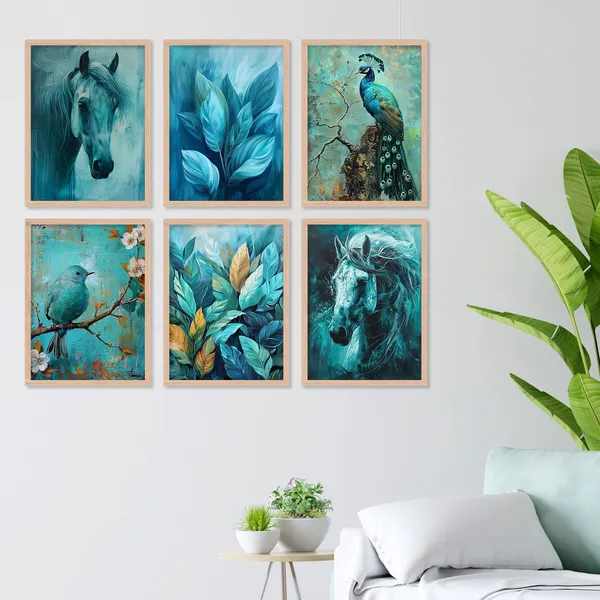 ARTELLY_Wall_Painting_For_Living_Room_Bedroom_Wall_Frames_For_Office_Decor_-_Horse_Peacock_Luxury_Painting_For_Wall_Decoration_(Medium_(10x13inch),_ART_3)