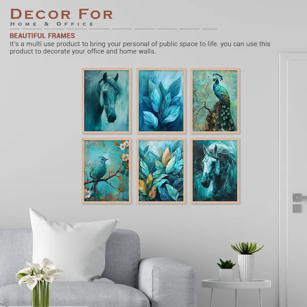 ARTELLY_Wall_Painting_For_Living_Room_Bedroom_Wall_Frames_For_Office_Decor_-_Horse_Peacock_Luxury_Painting_For_Wall_Decoration_(Medium_(10x13inch),_ART_3)