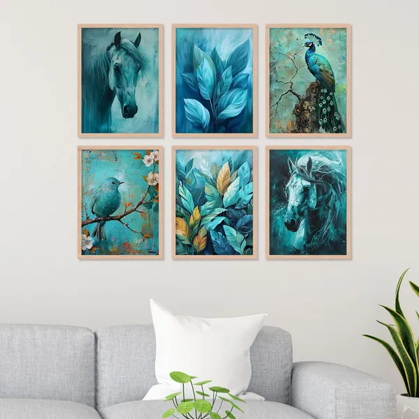 ARTELLY_Wall_Painting_For_Living_Room_Bedroom_Wall_Frames_For_Office_Decor_-_Horse_Peacock_Luxury_Painting_For_Wall_Decoration_(Medium_(10x13inch),_ART_3)